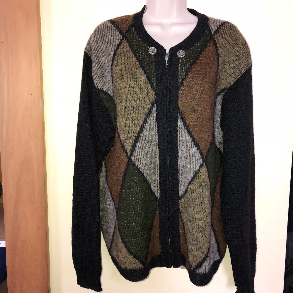 BRENTWOOD vintage wool/alpaca  zip sweater